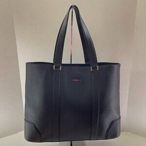 Gucci Large Leather Black Tote Bag Magnetic Snap Top (1020)